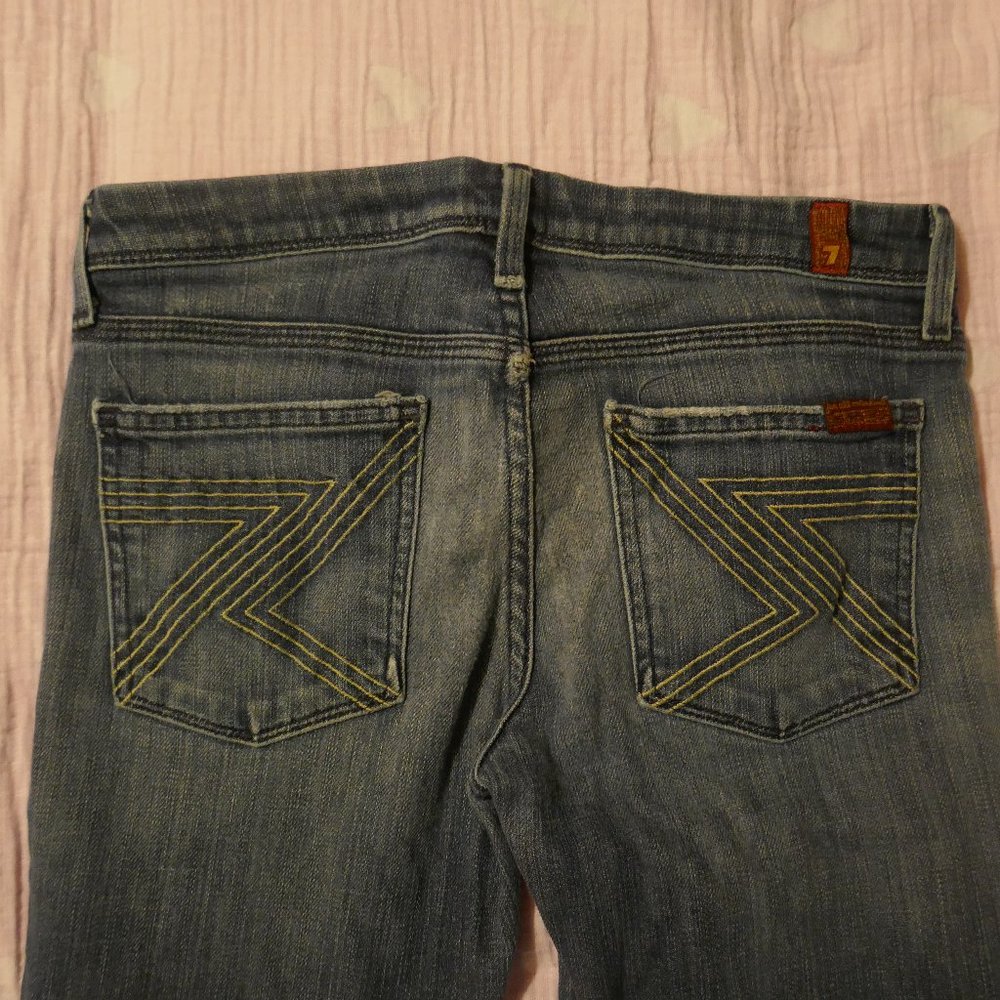 Seven 7 for All Mankind Flynt Boot cut Jeans Sz 27 Medium Distressed